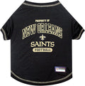 NFL New Orleans Saints Dog T-shirt Large. - Licensed Shirt for Pets Team Colored with Team Logos- Premium Stretchable Materials for the comfort of your Dog & Cat