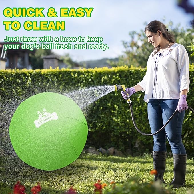 Herding Ball for Dogs 22 Inch - Dual-Layer Heavy Duty Herding Ball for Australian Shepherds, Border Collies & Cattle Dogs | Outdoor Herding Toy for Medium/Large Dogs - Backyard Training and Play-Green