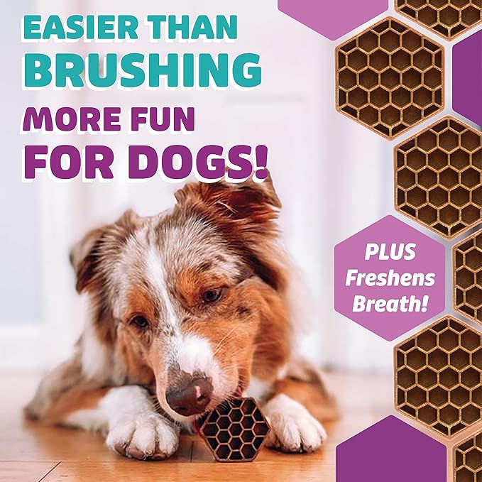 Yummy Combs Dog Dental Treats – Fish & Egg Protein – Vet VOHC Approved, Removes Tartar – A Daily Teeth Cleaning Treat for Large Dogs (15 Count)