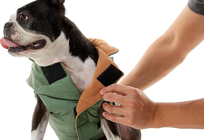 Gooby Sports Vest Dog Jacket - Purple, X-Large - Reflective Dog Vest with D Ring Leash Warm Fleece Lined Hook and Loop Closure for Small to Medium Dogs