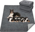 LOOBANI 2 Packs Extra Large Reusable Dog Mat for Floor, Non-Slip Washable Pee Pads for Dogs, Fast Absorbent Pet Whelping Pads, Puppy Playpen Mat for Incontinence, Housebreak, Crate (36"x48"-Gray)