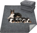 LOOBANI 2 Packs Extra Large Reusable Dog Mat for Floor, Non-Slip Washable Pee Pad for Dogs, Fast Absorbent Pet Whelping Pads, Puppy Playpen Mat for Incontinence, Housebreak, Crate, 48x48in, Gray