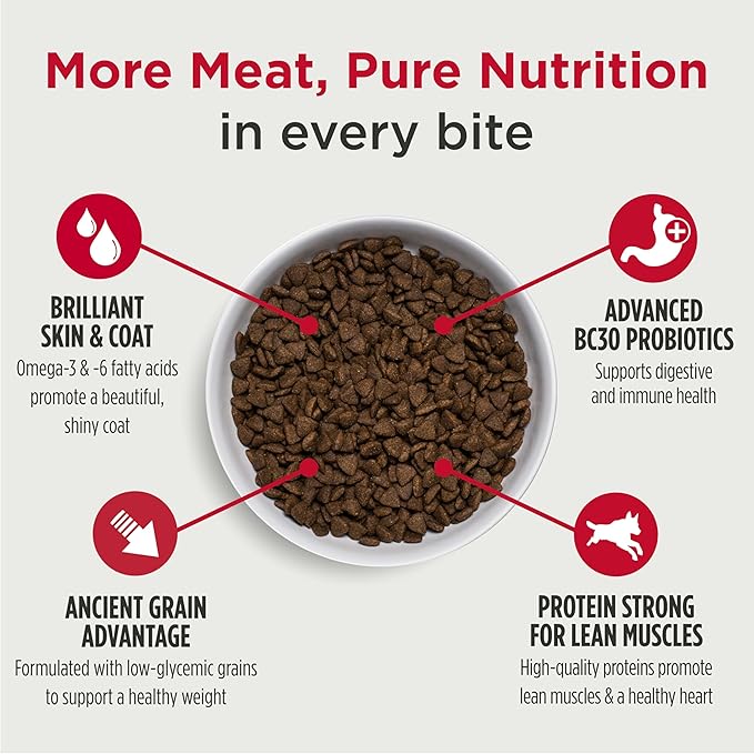 Nulo Frontrunner Ancient Grains High-Protein Dog Food, Beef, Barley, & Lamb Recipe- Natural Dry Dog Food with Probiotics, Grain-Inclusive Kibble for Adult Dogs, 25 lb Bag