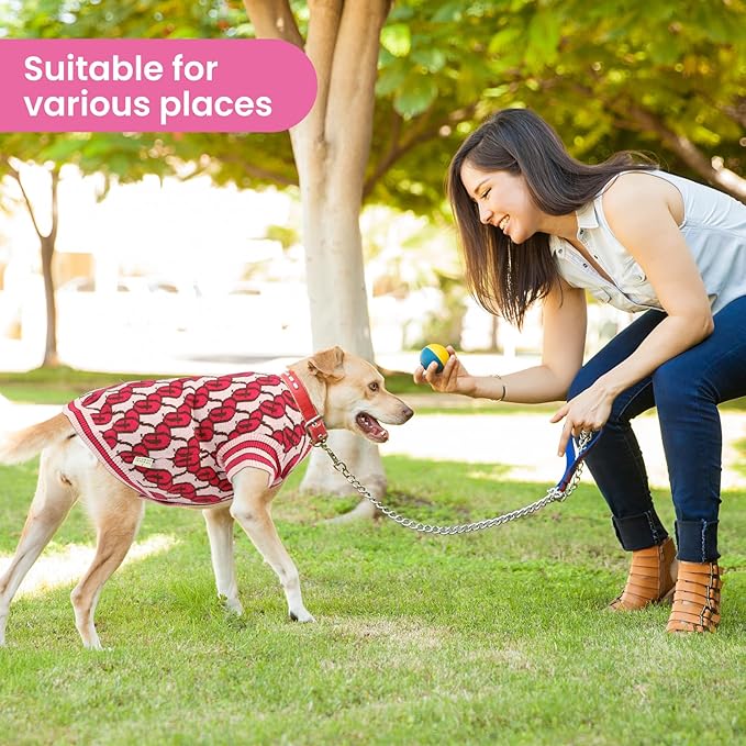 Pet Sweaters for Dogs Boys and Girls, Dynamic Letter Patterned Dog Sweater,Dog Cardigan,Pet Clothes,Pet Knitted Clothing,Fit for Different Seasons and Kinds of Dogs(Pink 2XL)