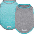 KYEESE 2 Pack Dog Shirts Sun Protection Quick Dry Soft Stretchy Pet T-Shirts with Reflective Label Tank Top Sleeveless Cat Vest Dog Clothes for Small Medium Dogs, Small, Grey+Blue
