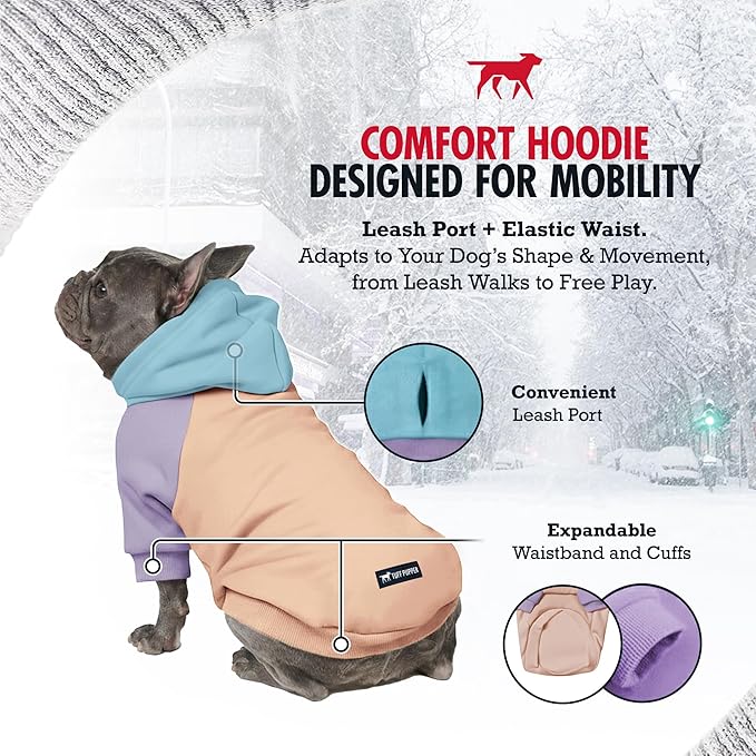 Tuff Pupper Dog Hoodie | Premium Quality 100% Organic Cotton | Ultra Soft Interior for Superior Comfort | Elastic Cuffs & Drawstring for Warmth | Stretch Fit Suitable for All Breeds (Pastel, XS)