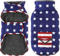 Dog Coat, Waterproof Dog Winter Jacket with Pocket, Reflective Adjustable Pet Snow Vest, Warm Cozy Fleece Sweater for Small Medium Extra Large Dogs - American Flag, 3XL