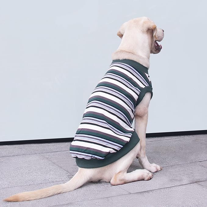 Extra Large Dog T Shirts Clothes Sleeveless Tank Top Vest for Labrador Rottweiler Great Dane, Green, 8X-Large