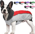 Dog Coat, Waterproof Ripstop Dog Winter Jacket with Leash Hole, Reflective Adjustable Warm Pet Fleece Snow Sweater for Small Medium Large Dogs - Red, L