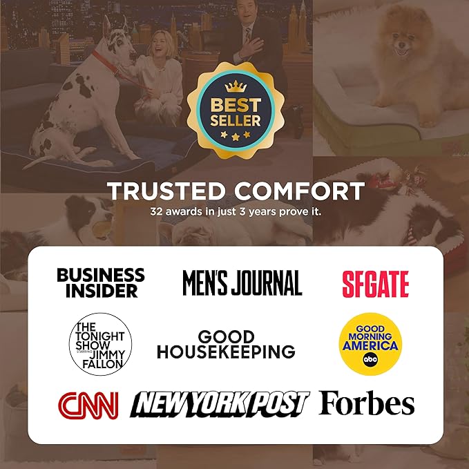 Bedsure Self Warming Orthopedic Dog Bed Medium Size Dogs - Washable Medium Dog Bed Waterproof, Comfort Pet Couch with Removable Cover, Supportive Foam Pets Sofa with Nonskid Bottom, Brown