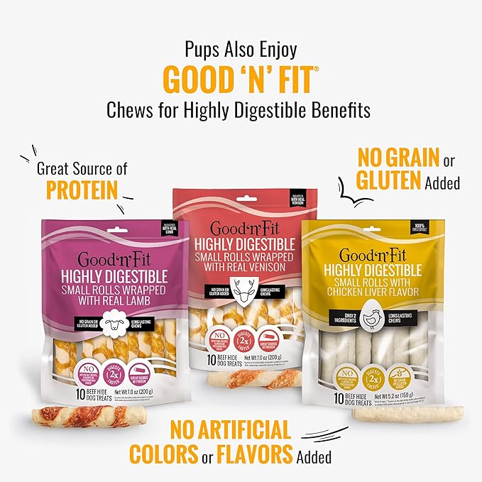 Good 'n' Tasty Triple Flavor Puree Mix-Ins Dog Food Topper Treats for All Dogs, 28 Count, Easy Single-Serve Portions, Added Protein with Duck, Beef and Rabbit, No Chicken Added