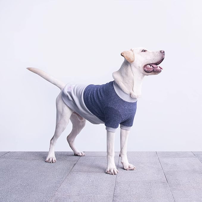 Extra Large Dog Sweaters Warm Clothes Pullover Sweatshirts for Labrador Rottweiler Great Dane, Blue Grey, 8X-Large
