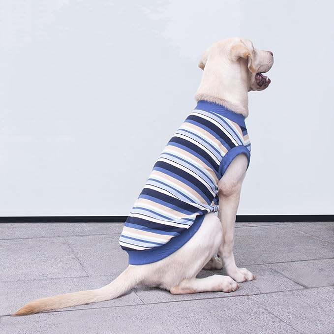 Extra Large Dog T Shirts Clothes Sleeveless Tank Top Vest for Labrador Rottweiler Great Dane, Blue, 2X-Large