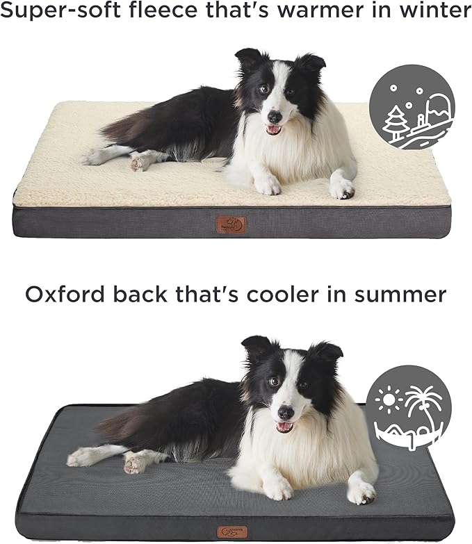 Bedsure Dog Bed for Small Dogs - Comfy Flat Puppy Beds with Removable Washable Cover, Orthopedic Egg Crate Foam Pet Mat, Suitable for Pet Up to 15 lbs