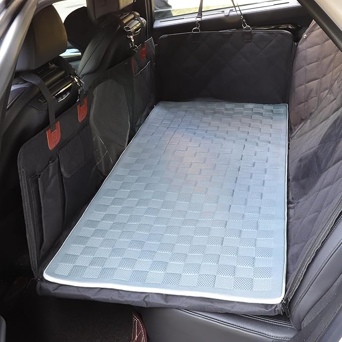 Manificent Non-Slip Pet Bed Mat for Truck Back Seat Extender, Hair Resistant Dog Blanket for Hard Bottom Dog Car Seat Cover, Anti Slip Pet Linner Backseat Cover Deep Gray XL