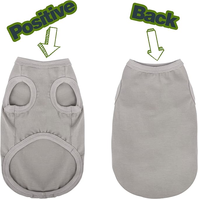 Paiaite 3 Pieces Plain Dog Shirt Sleeveless Puppy Cotton Dog Shirts Breathable Pet Apparel Tank Top Colorful Puppy Sweatshirt Clothes for Small Medium Dogs Red Black and Grey 3XL