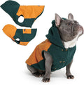 Spark Paws Reversible Dog Sweater, Sherpa Vest with Warm Fleece Lining, Warm Coat for Winter, Suitable for Small Medium, Large, XL XXL Dogs - Orange and Green - L