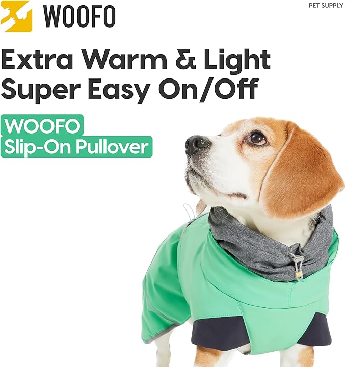 Dog Slip-on Winter Coat, Warm,Lightweight, Adjustable and Easy to Wear for Cold Weather | Waterproof & Windproof Padded Dog Winter Jacket(Winter Green, S)