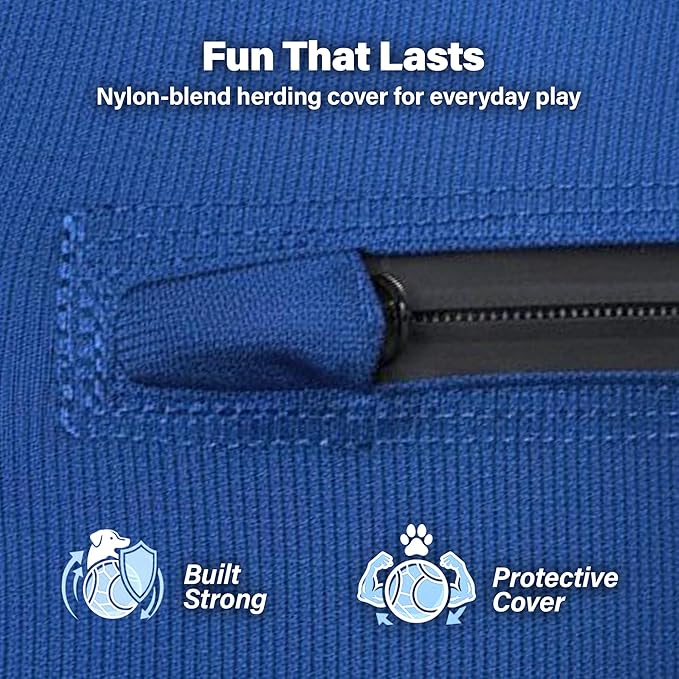Race&Herd 25" Original XXL Herding Ball for Dogs - Giant Herding Dog Ball Australian Shepherds, Herding Toys, Dog Training Toy for Medium Breeds, Dog Toy for Outdoor Play (for Medium Dogs, Blue)