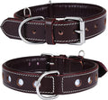 | Genuine Leather Dog Collar | Full Grain, Heavy Duty | Comfortable, Padded, Strong | Best for Pups, Small, Medium, Large & XL Breeds (Small (Fit Neck Size 11.5"-14.5"), Garnet)