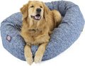 Majestic Pet 52 Inch Bagel Calming Round Dog Bed - Washable, Fluffy Donut X-Large Blue, 52x35x11 Inch