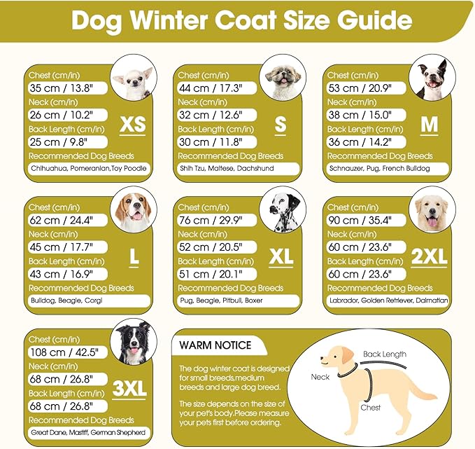 BRKURLEG Dog Winter Jackets for Medium Dogs, Dog Coat with Harness Built in, Dogs Snowsuits with Zipper, Waterproof Windproof Pet Puffer Jacket Fleece Vest for Beagle, Pug, Green L