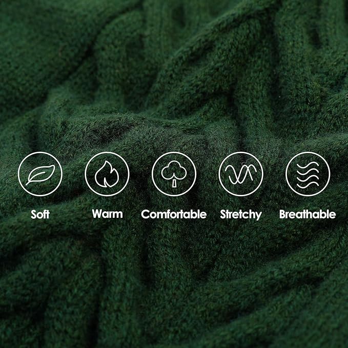 Dog Sweaters for Small Dogs Classic Turtleneck Dog Christmas Sweater Thick Warm Pullover Male Puppy Pet Stretch Knitwear Fall Winter Clothes with Leash Hole(Green, XS)