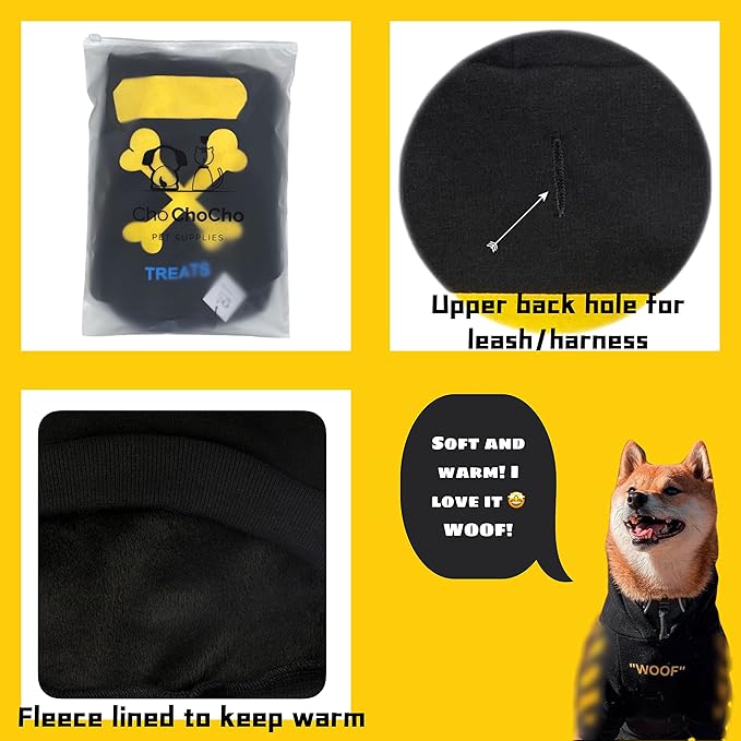 ChoChoCho Stylish Dog Hoodie Dog Clothes Streetwear Cotton Sweatshirt Fashion Outfit for Dogs Cats Puppy Small Medium Large (L, Yellow)