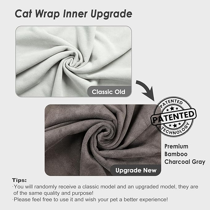 21.7" Cat Wrap for Cutting Nails, Cat Restraint for Nail Clipping, Cat Swaddle Wrap for Kittens, Cat Burrito Wrap Can Be Applied to Cat Nail Trimming, Large, Within 6lbs