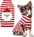 PETCARE Santa Dog Sweater Christmas Funny Cute Red Striped Cat Sweater Vest Pet Holiday Dog Clothes Puppy Sweaters for Small Medium Large Dogs Cats Fall Winter Outfits Xmas Dogs Costume,Small