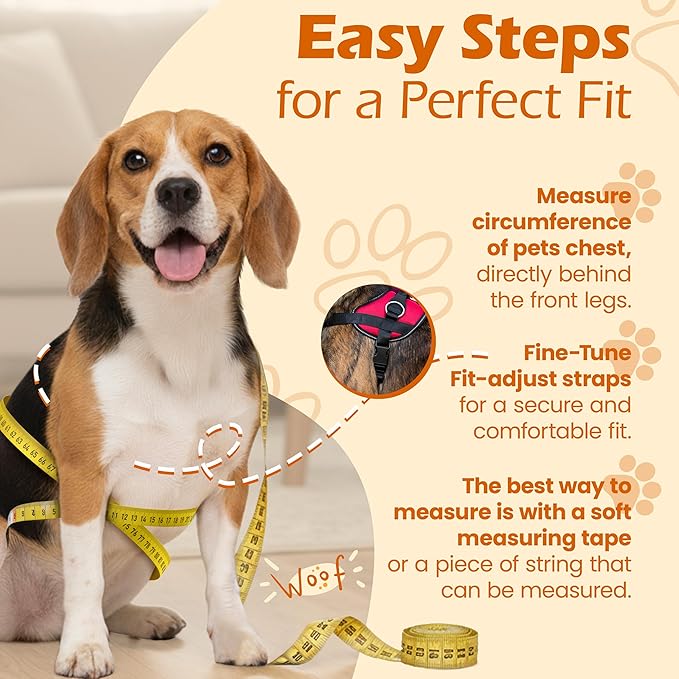 Bark Appeal Pink No-Pull Dog Harness for Small to Medium Sized Pets – Adjustable, Reflective Vest with 3 Leash Clips for Added Control, Easy Walks & Training – Medium