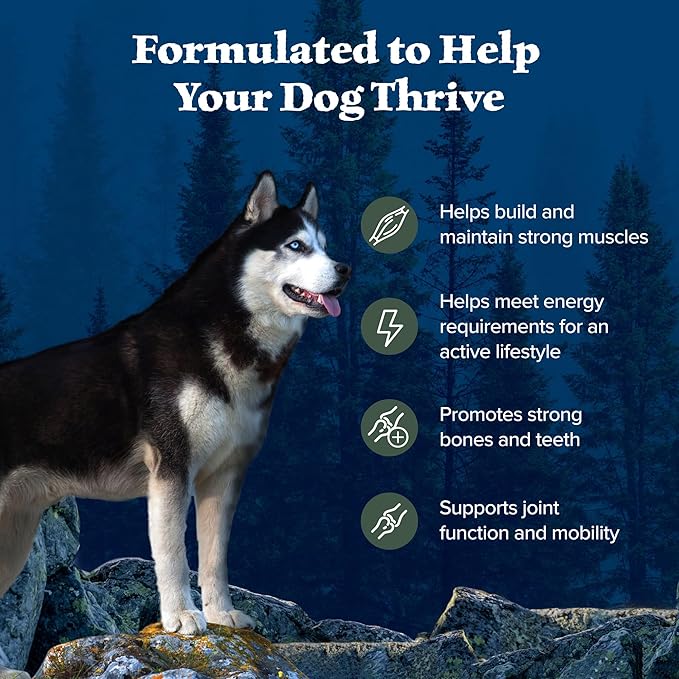 Blue Buffalo Wilderness Natural High-Protein Dry Food for Adult Dogs, WITH WHOLESOME GRAINS, Duck, 4.5-lb Bag