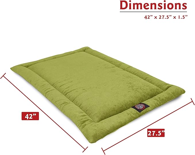 Majestic Pet Orthopedic Memory Foam Dog Crate Mat - Plush Pet Bed Pad for Crates & Kennels | USA Crafted | 42"x26" Villa Apple