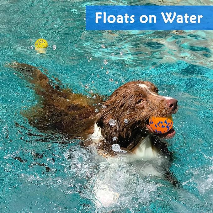 2Pcs Super Bouncy Dog Balls - Lifetime Replacement - Fun Indestructible Dog Tennis Balls for Aggressive Chewers, Durable Floating Fetch Toys for Medium and Large Dogs