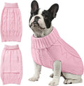 Dog Sweaters for Small Medium Large Dogs Girl, Soft Warm Turtleneck Pup Dogs Shirt, Double Knitting Collar for Outdoor Playing, Warm Dog Clothes (2XL,Pink)