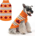 KOOLTAIL Cable Knit Dog Sweater Turtleneck, Cold Weather Pullover Classic Knitwear, Thick Warm Winter Pet Clothes, Fall Maple Leaves Thanksgiving Dog Sweater for Small Medium Large Dogs Cats,Orange SM