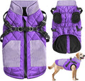 Mosucoirl Warm Dog Coats Pet Clothes, Waterproof Dogs Jacket Reflective Pet Outfits Winter Dog Cold Weather Coat Cozy Snow Jackets Vest for Small Medium Large Dogs Puppy Doggie (Purple, XL)