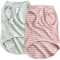 Koneseve Dog Shirt Vest Lightweight Stretchy Dog T-Shirts Soft Cool Shirts Sleeveless Stripe Vests Breathable Clothes for Puppy Kitty Cats Small Medium Large Dogs 2 Pack Pink + Green [ 3XL ]