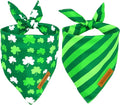 Realeaf St. Patrick's Day Dog Bandanas 2 Pack, Triangle Reversible Pet Scarf for Boys and Girls, Premium Durable Fabric, Holiday Bandana for Small and Medium Dogs (Small)