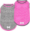 KYEESE 2 Pack Dog Shirts Quick Dry Soft Stretchy Dog T-Shirts with Reflective Label Sun Protection Tank Top Sleeveless Vest Pet Clothes for Small Medium Dogs, Medium, Grey+Hotpink