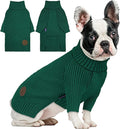 cyeollo Dog Sweater Pullover Turtleneck for Dogs, Classic Knitwear Fall Winter Cold Weather Dog Clothes Warm Pet Apparel Small Medium Large Dog Sweaters, Green L