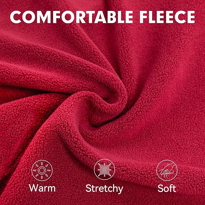 cyeollo 2XL Fleece Dog Sweater, Stretchy Pullover Fleece Vest with Turtleneck Dog Sweatshirt Warm Winter Clothes for Medium to Large Dogs Boy Girl Pet Apparel, Red XXL