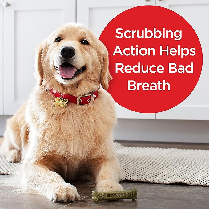 Milk-Bone Fresh Breath Brushing Chews, 18 Large Daily Dental Dog Treats Scrubbing Action Helps Clean Teeth