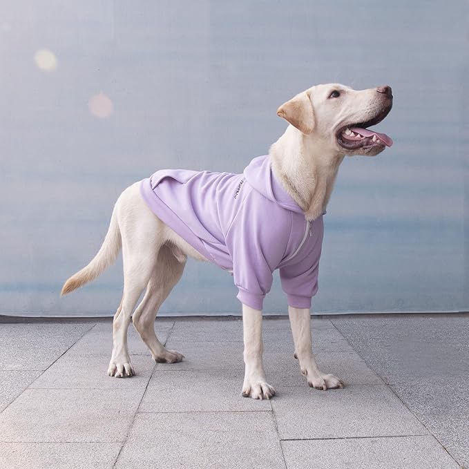 Extra Large Dog Clothes Hoodies Zip Up Sweaters for Big Dogs Labrador Golden Retriever Puppy Purple 2XL