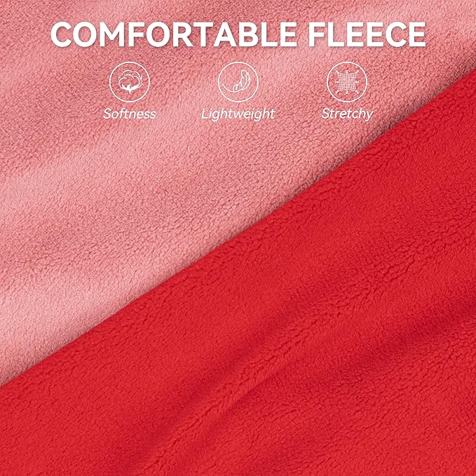 cyeollo 2 Pack Dog Sweater Doggy Fleece Vest Pullover Sweatshirt Reflective Lightweight Dogs Clothes for Large Dogs Boy & Girl Dog Winter Coat Pet Clothes, Red & Fuschia XXXL