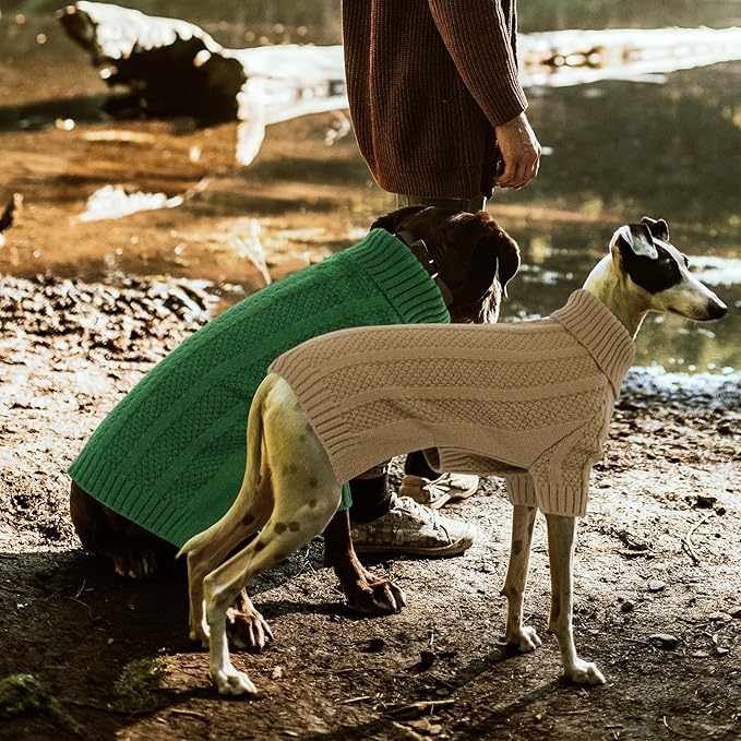 Queenmore XSmall Dog Sweater,Small Sweater for Dog,Soft Knitted Dogs Sweater Christmas Clothing,Turtleneck Pullover Puppy Sweaters for Dogs Girls Boys,Cozy Pet Knitwear for Teacup,Chihuahua(Camel,XS)