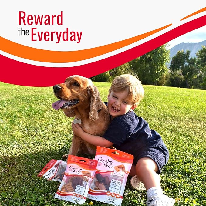 Good 'n' Tasty Triple Flavor Puree Mix-Ins Dog Food Topper Treats for All Dogs, 28 Count, Easy Single-Serve Portions, Added Protein with Chicken, Salmon and Duck