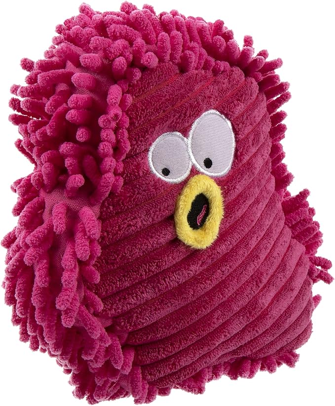 goDog PlayClean Germs Squeaky Plush Dog Toy with Odor-Eliminating Essential Oils, Chew Guard Technology - Pink, Large