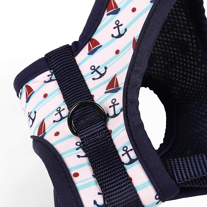 Mile High Life Step in Dog Harness for Small Dogs No Pull, Easy Get on Air Mesh Vest Harness, Adjustable Easy Closures Both Neck and Chest (White, L Chest 21.6"-43.2")