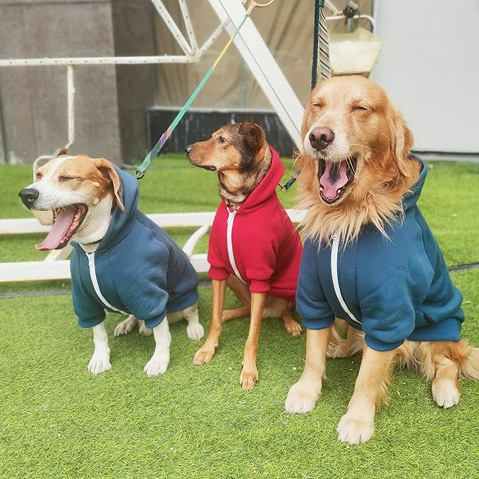 Extra Large Dog Clothes Hoodies Zip Up Sweaters for Big Dogs Labrador German Shepherd Grey 3XL